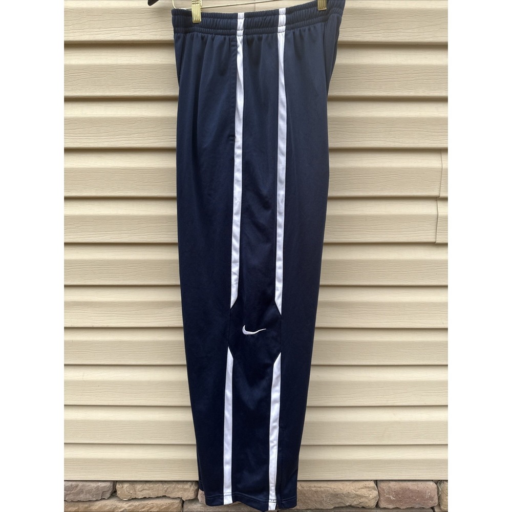 Y2K Nike Track Pants Baggy Skater Vintage navy blue white stripe size large